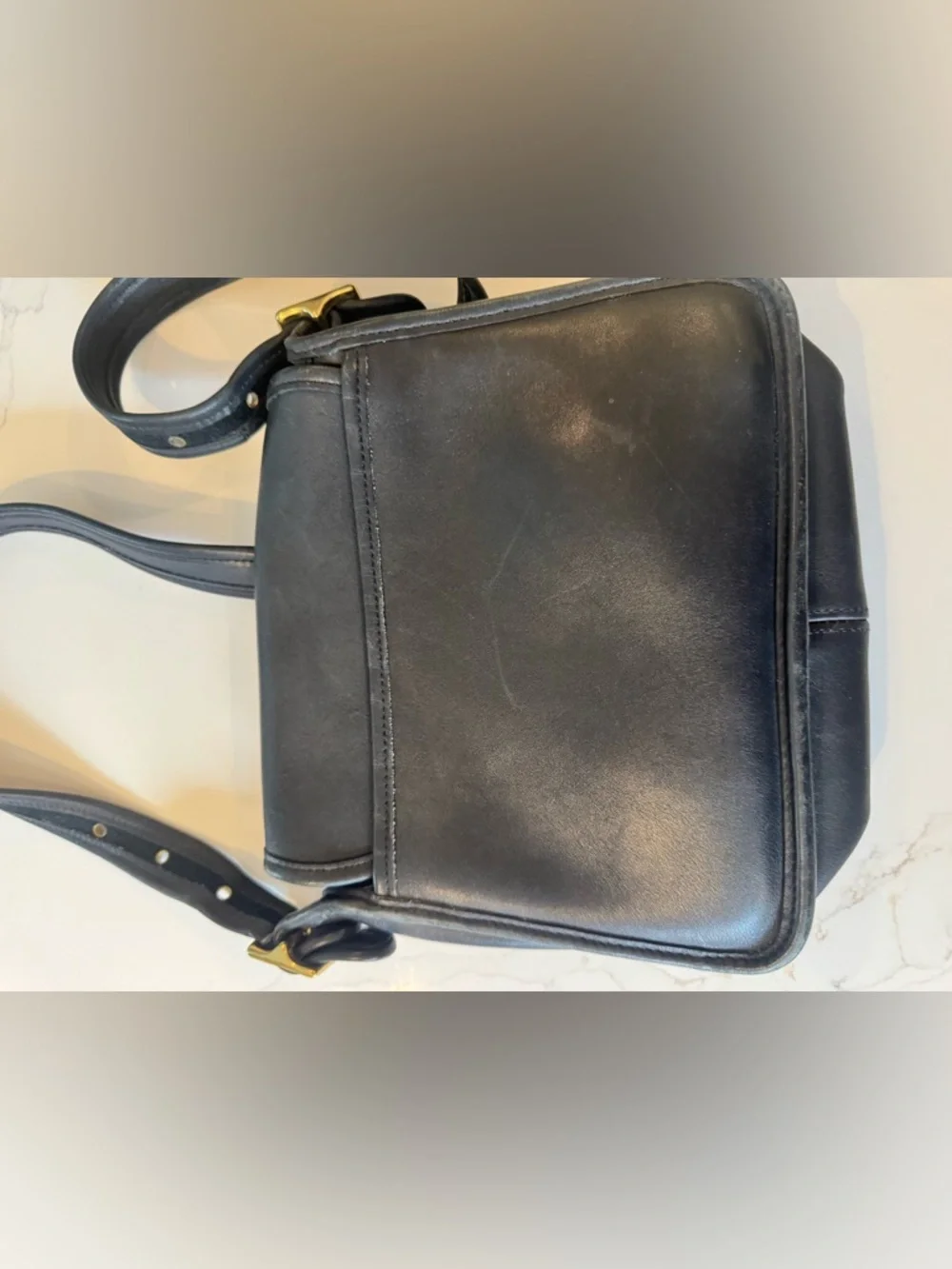 Coach Black Leather Crossbody with Gold Turnlock - Picture 5 of 6